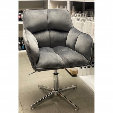 Professional chair for beauty salons HR550K, graphite velor 5