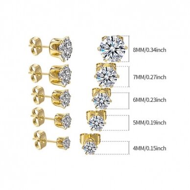 5 pairs of earrings GOLD 1