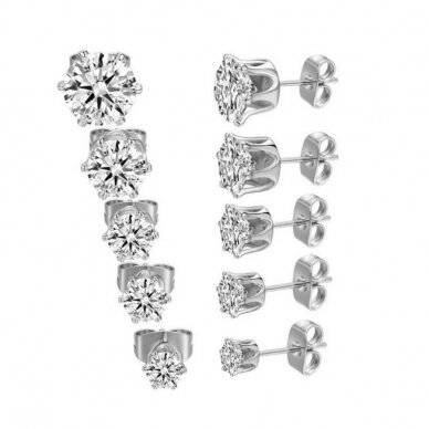 5 pairs of earrings SILVER