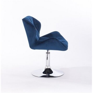 Beauty salons and beauticians stool HR111N, blue velour 2