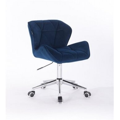 Beauty salons and beauticians stool HR111K, blue velour