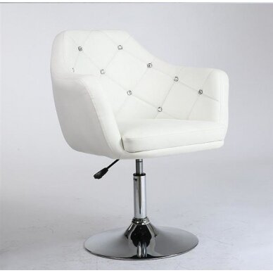 Beauty salons and beauticians stool HC830, white eco-leather