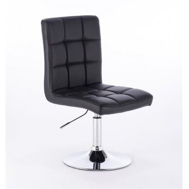 Beauty salons and beauticians stool with stable round base HC1015N, black eco leather