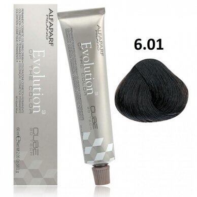 Alfaparf Evolution Cube 3D ilgalaikiai plaukų dažai 60 ml 6.01 Dark Pure Ash Blonde