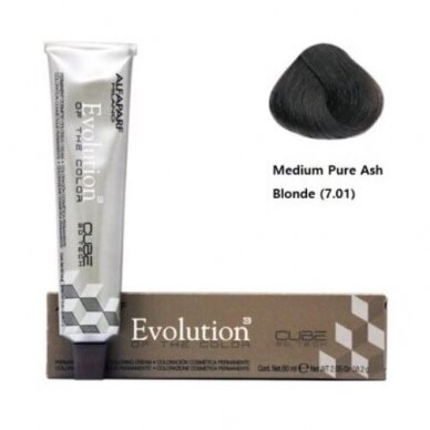 Alfaparf Evolution Cube 3D ilgalaikiai plaukų dažai 60 ml 7.01 Medium pure ash blonde