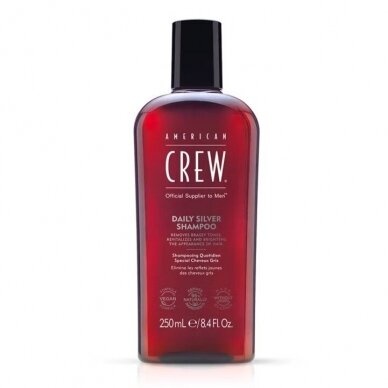 AMERICAN CREW CLASSIC DAILY SILVER SHAMPOO ежедневный мужской шампунь для седых волос, 250 мл