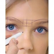 Eyebrow measuring ruler + marker