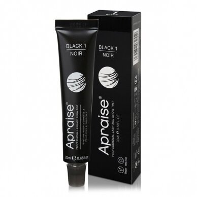 APRAISE professional eyebrow and eyelash dye VEGAN, without PPD, black color no. 1, 20 ml