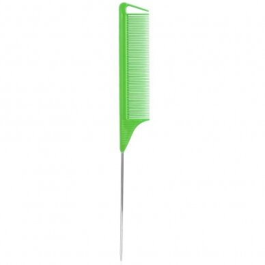 Antistatic hair comb with metal tip 06926