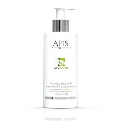 APIS Antibacterial tonic ACNE STOP for facial skin with green tea, 300 ml.