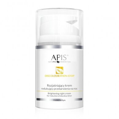 APIS DISCOLOURATION-STOP skaistinamasis, mažinantis odos spalvos pokyčius, naktinis veido kremas, 50 ml.