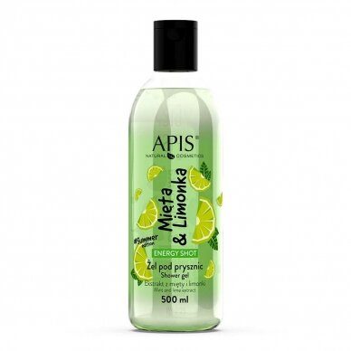 APIS Energy Shot body shower gel with mint and lime extract, 500 ml