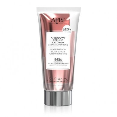 APIS NATURAL watermelon body scrub with volcanic lava, 200 ml.