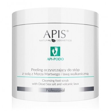 APIS PODO foot scrub for pedicure procedures with dead sea salt and volcanic lava powder, 700 g.