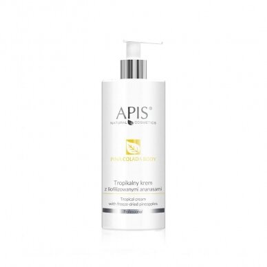 APIS PINACOLADA BODY TROPICAL anticeliulintinis kremas su liofilizuotais ananasais, 200 ml.