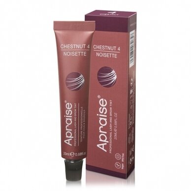 APRAISE professional eyebrow and eyelash dye VEGAN, without PPD, chestnut color no. 4, 20 ml