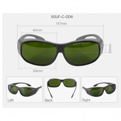 Protective glasses for diode, fractional and other laser procedures SGUF-C-OD6 1