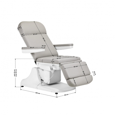 AZZURRO professional electric cosmetology chair - couch 891 (3 motors), gray color 14