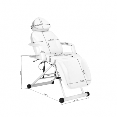 AZZURRO professional cosmetology chair - bed 563, white color 17