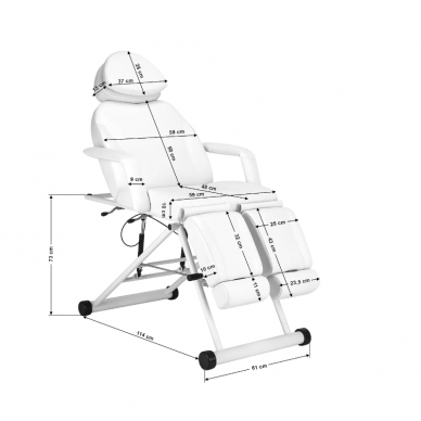 AZZURRO professional cosmetology chair - couch for beauty procedures 563S, white color 21