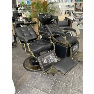 Profesionali barberio kėdė kirpykloms ir grožio salonams GABBIANO BOSS BLACK 9