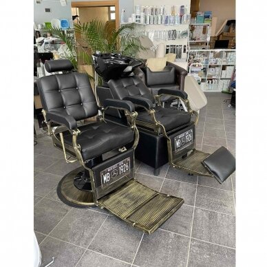 Profesionali barberio kėdė kirpykloms ir grožio salonams GABBIANO BOSS BLACK 7