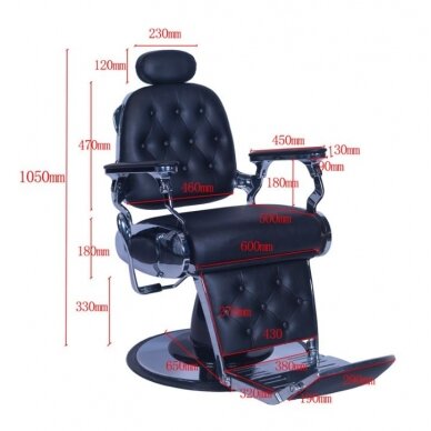 Professional barbers and beauty salons haircut chair GABBIANO FRANCESCO, black color 4