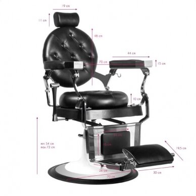 Professional barbers and beauty salons haircut chair GABBIANO IMPERATOR BLACK 4