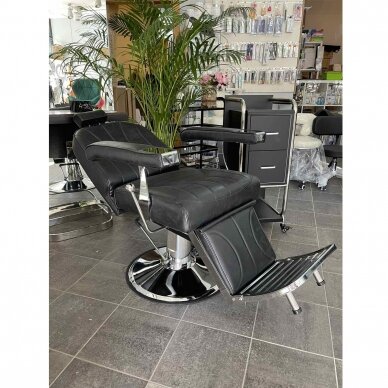 HAIR SYSTEM profesionali barberio kėdė kirpykloms ir grožio salonams SM138, juodos spalvos 8