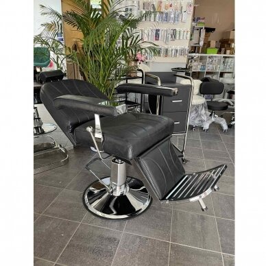 HAIR SYSTEM profesionali barberio kėdė kirpykloms ir grožio salonams SM138, juodos spalvos 9