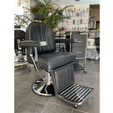 HAIR SYSTEM profesionali barberio kėdė kirpykloms ir grožio salonams SM138, juodos spalvos 12