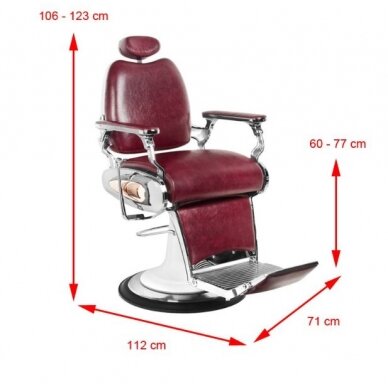 Professional barbers and beauty salons haircut chair GABBIANO MOTO style, burgundy color 1