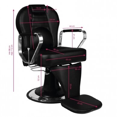 Professional barbers and beauty salons haircut chair GABBIANO TIZIANO, black color 5