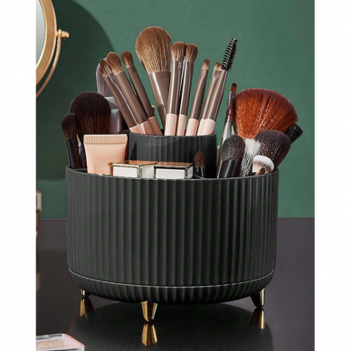 Rotating stand for makeup brushes and cosmetics, black 1