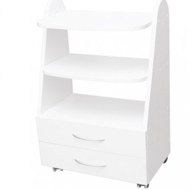 BIOMAK professional beautycan trolley for beauty salons with two drawers, white color