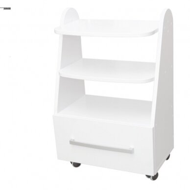 Professional beautycan trolley for beauty salons BIOMAK with drawer, white color