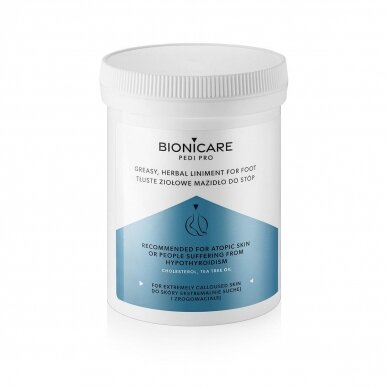 BIONICARE professional fatty herbal butter for dry foot skin is intended for use after the procedure, 200 ml.