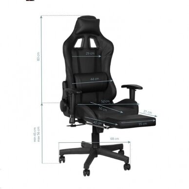 Office and computer gaming chair PREMIUM 557, black color 7