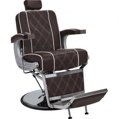 Professional barber chair for hairdressers and beauty salons BORG, brown color