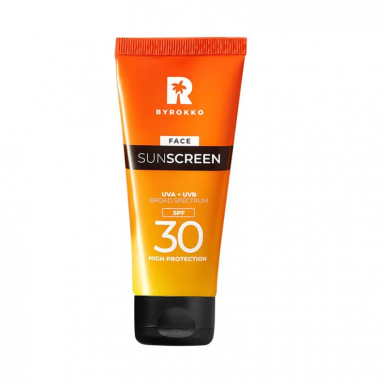 BYROKKO SUNSCREEN SPF30 apsauginis veido kremas nuo saulės, 50 ml