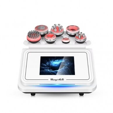 Professional 7 in 1 vacuum, radio frequency (RF) and cavitation (80K) machine for face and body treatments