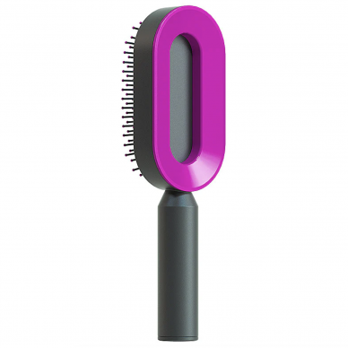 CENTRAL HOLLOW 3D COMB antistatic hairbrush with flexible bristles, purple color 3