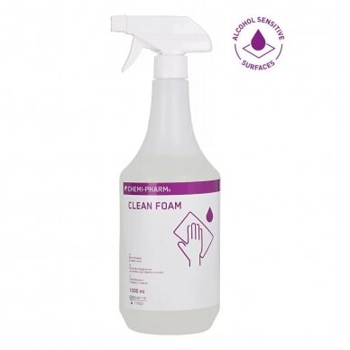 CHEMI-PHARM пена для очистки и дезинфекции поверхностей CLEAN FOAM, 1000 ml