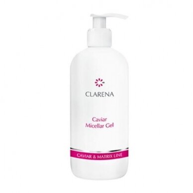 CLARENA CAVIAR MICELLAR GEL švelnus valomasis gelis brandžios odos priežiūrai, 500 ml