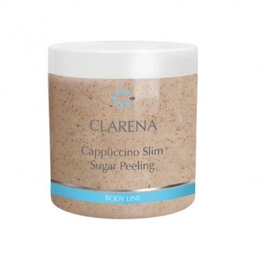 CLARENA CAPPUCCINO SLIM SUGAR PEELING cukraus šveitiklis su kavos dalelėmis, 250 ml