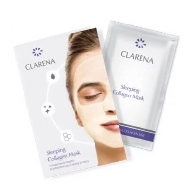 CLARENA SLEEPING COLLAGEN energizuojanti naktinė kaukė su kolagenu, 5 ml