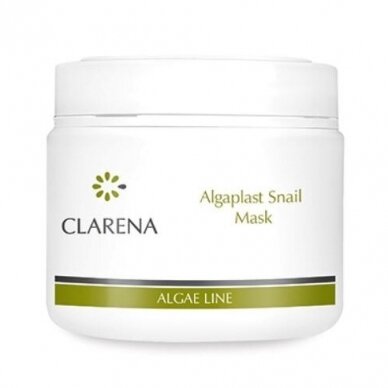 CLARENA ALGAPLAST SNAIL alginatinė dumblių kaukė su regeneruojančiomis sraigių gleivėmis, 500 ml