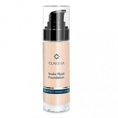 CLARENA SNAKE FUID FOUNDATION stangrinamasis pagrindas su gyvačių nuodais BEIGE, 30 ml