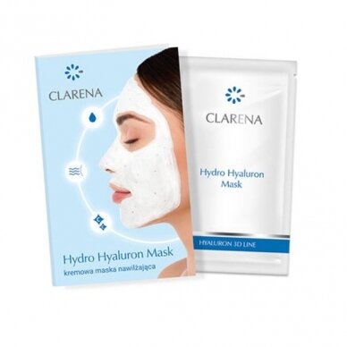 CLARENA HYDRO HYALURON cream moisturizing mask, 5 ml