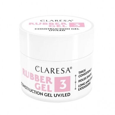 CLARESA gelinio lakavimo bazė RUBBER GEL 3, 12 g 2